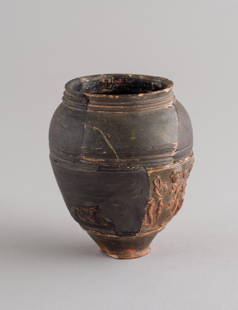 Roman samian jar, black coated