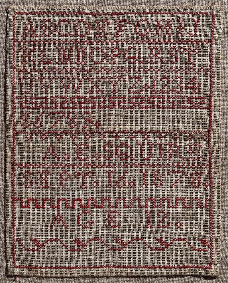 Sampler (alphabet), made in Rhyl, 1878