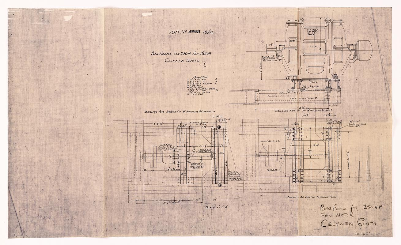 Celynen South Colliery engineering drawing.
