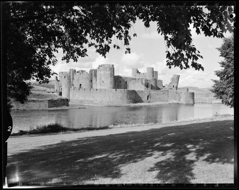 View of Caerphilly Castle.