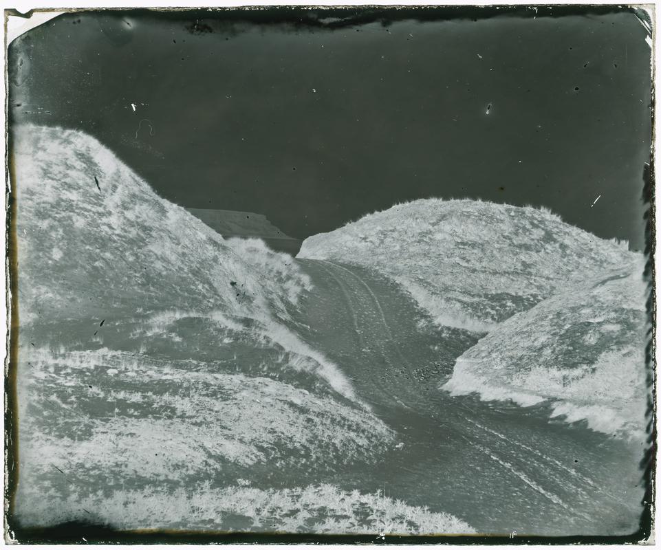 Hilly track, glass negative