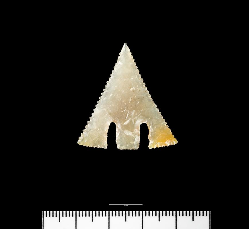 Early Bronze Age flint barbed and tanged arrowhead