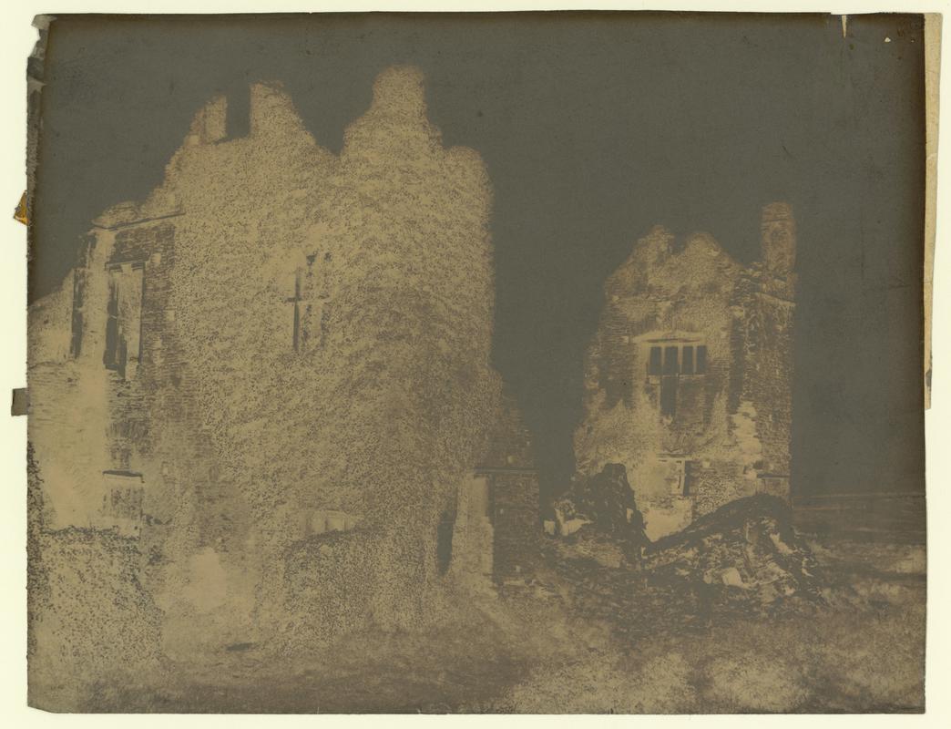 Wax paper calotype negative. Neath Abbey from the NW (1855-1860)