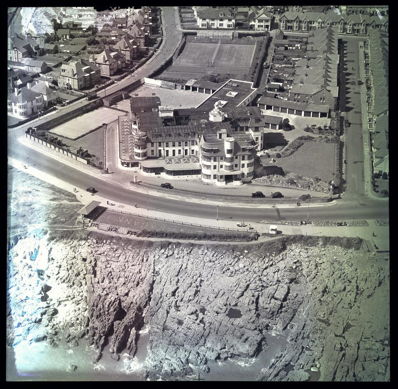 Aerial view of the Seabank Hotel, Porthcawl.