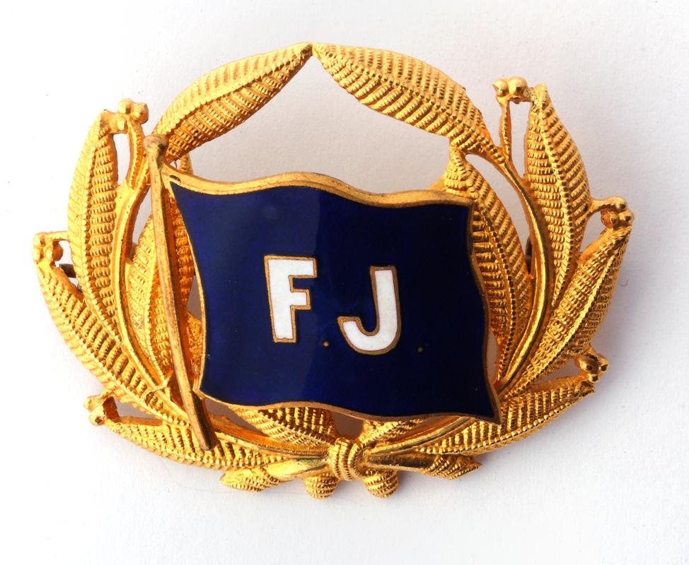 Abbey Line cap badge "FJ"