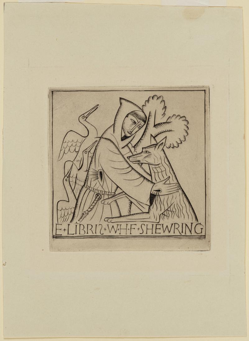 St Francis and the Wolf/ Bookplate