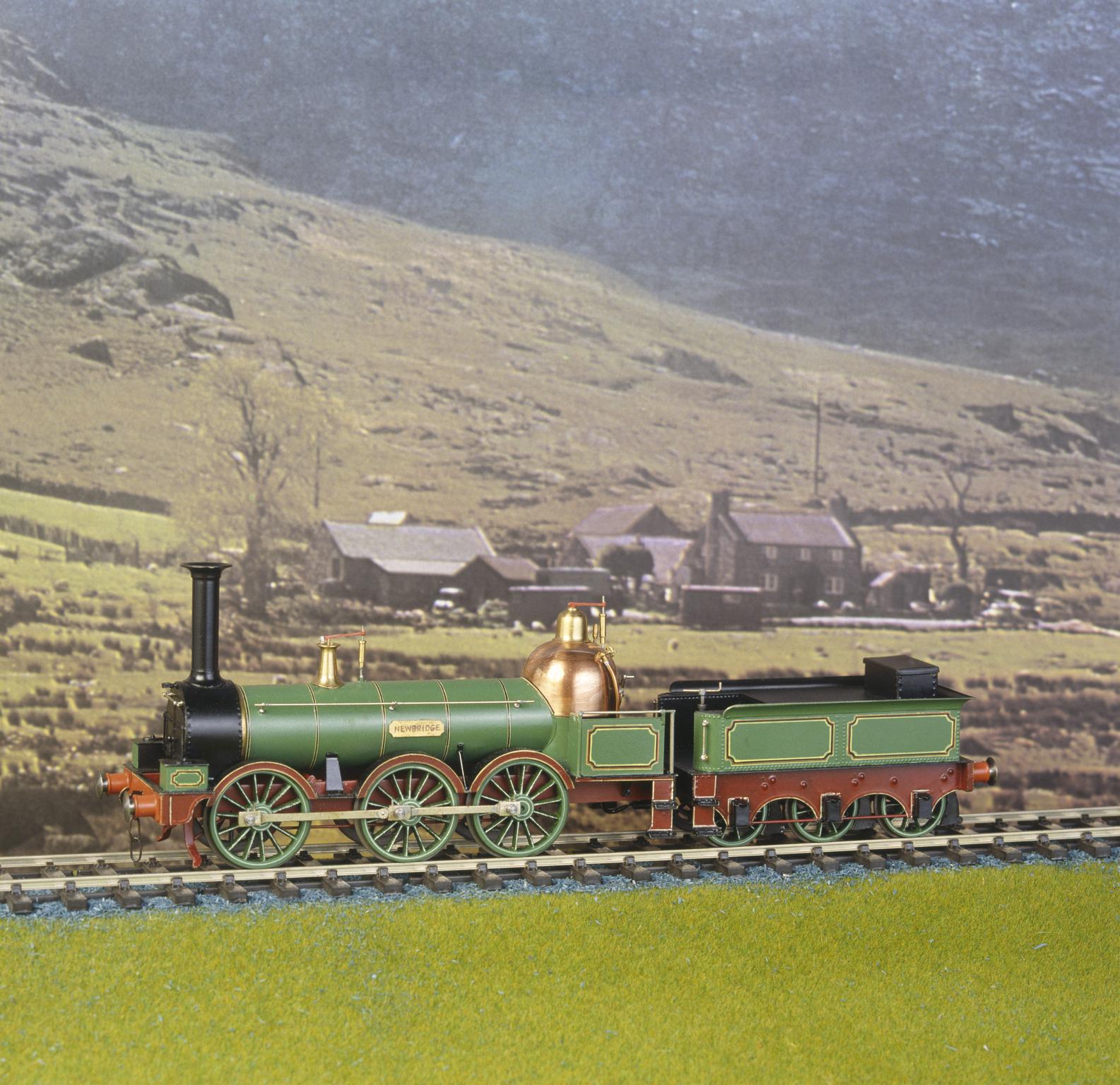 Model of 0-6-0 "Newbridge" with photographic background