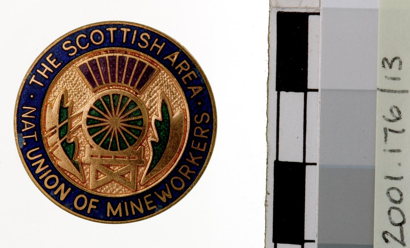 N.U.M "Scottish Area" lapel Badge