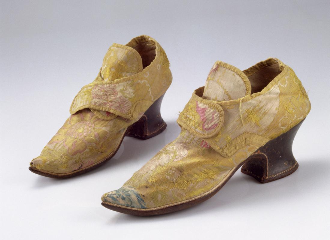 18th Century women's silk brocaded shoes
