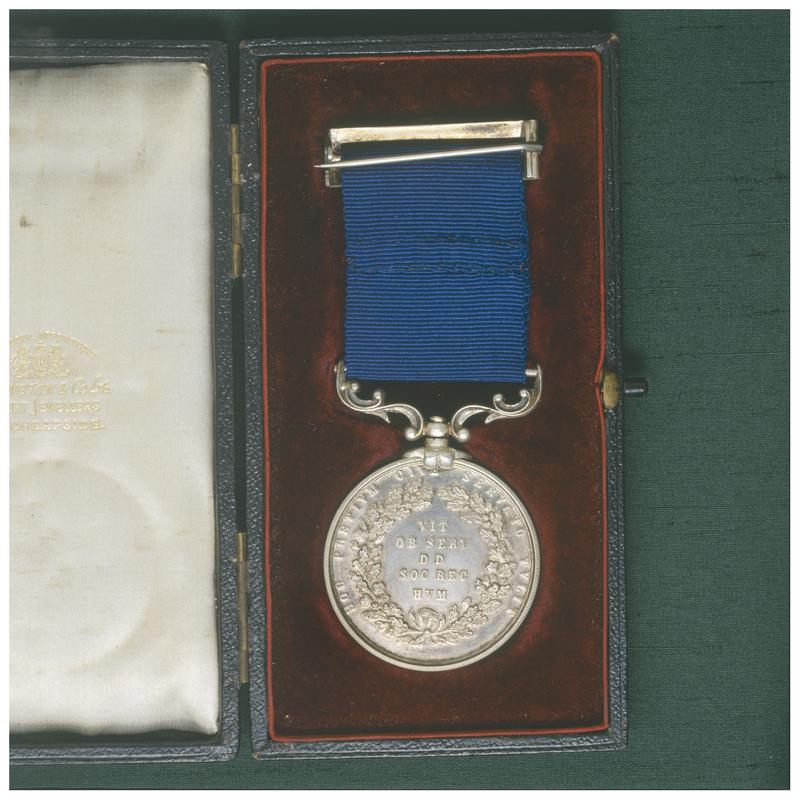 Royal Humane Soc. medal presented to R. Williams