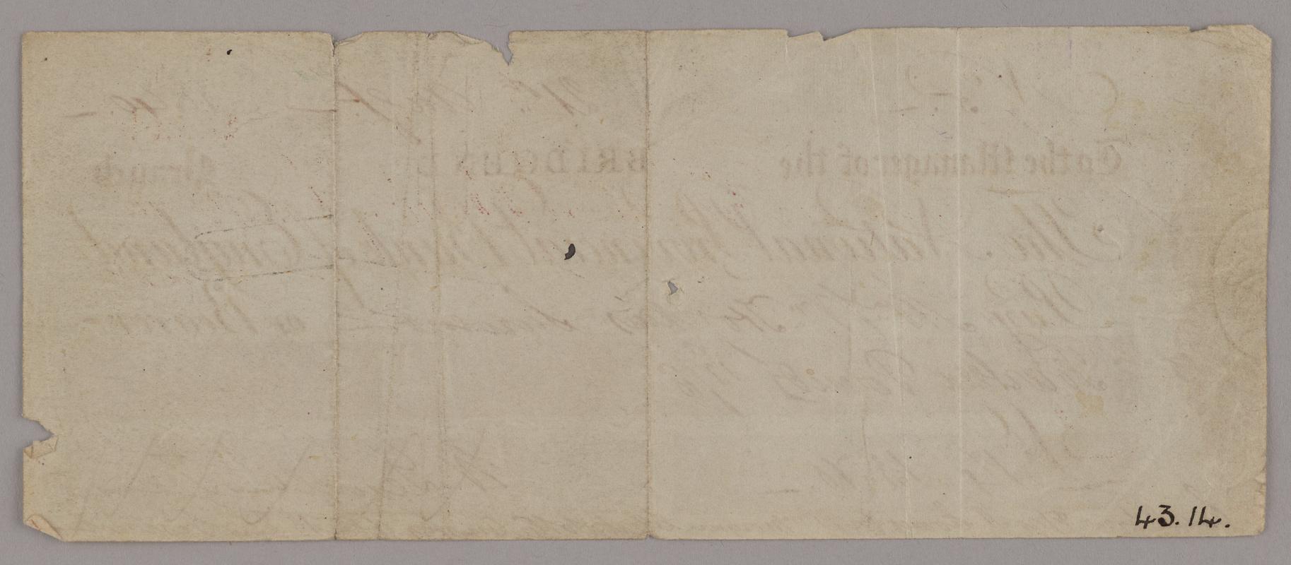 National Provincial Bank, cheque