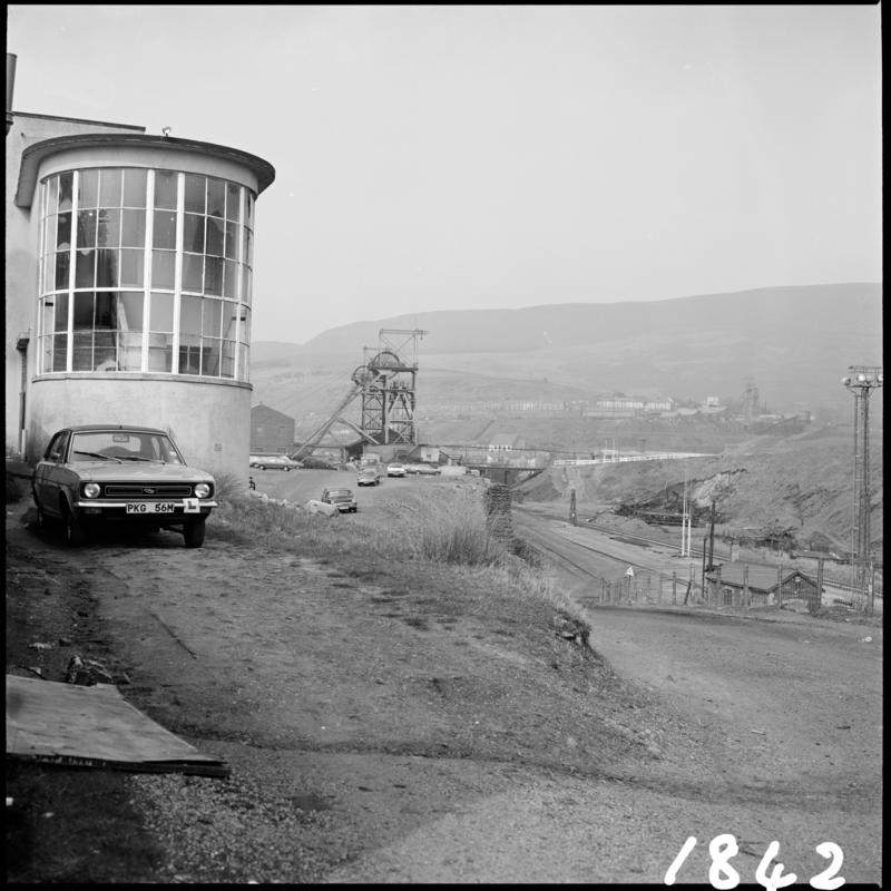 Black and white film negative showing a surface view of Wyndham Western Colliery.  'Wyndham 15/4/80' is transcribed from original negative bag.