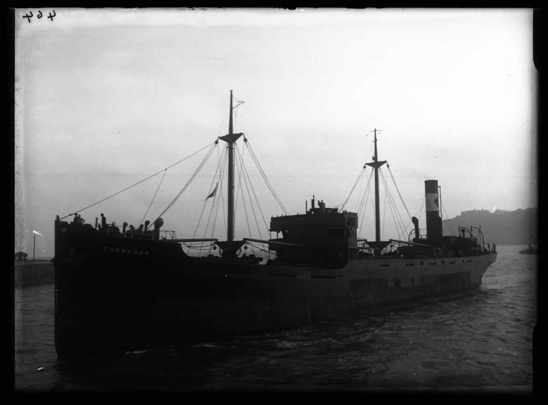 3/4 Port Bow view of S.S. CORBROOK, at Penarth Head c.1936