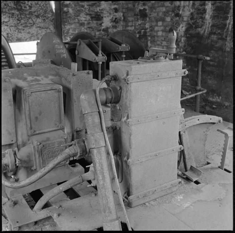 Black and white film negative showing an electric capstan, Nixon's Navigation Colliery.