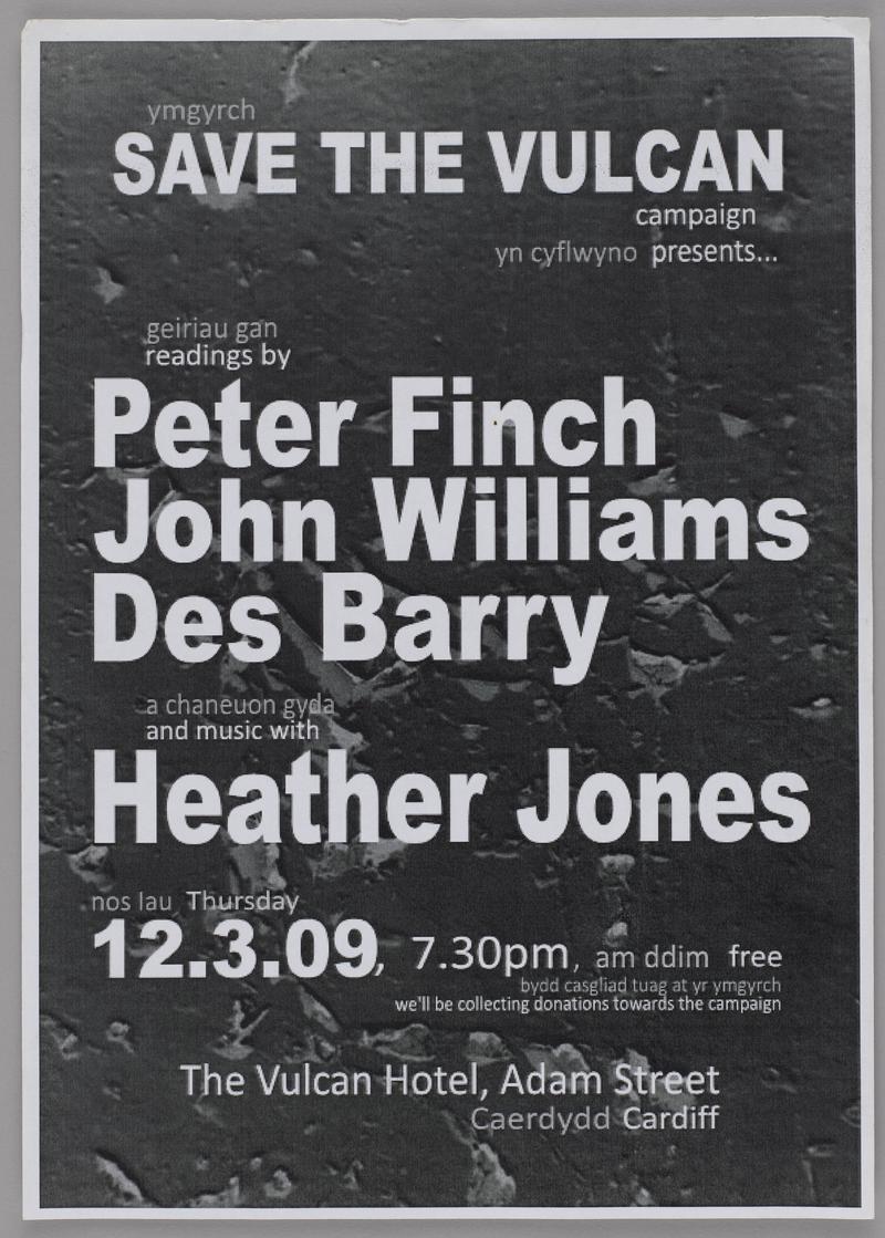 Save The Vulcan Campaign presents…..Peter Finch, John Williams, Des Baryy, heather Jones. 12.03.09.'