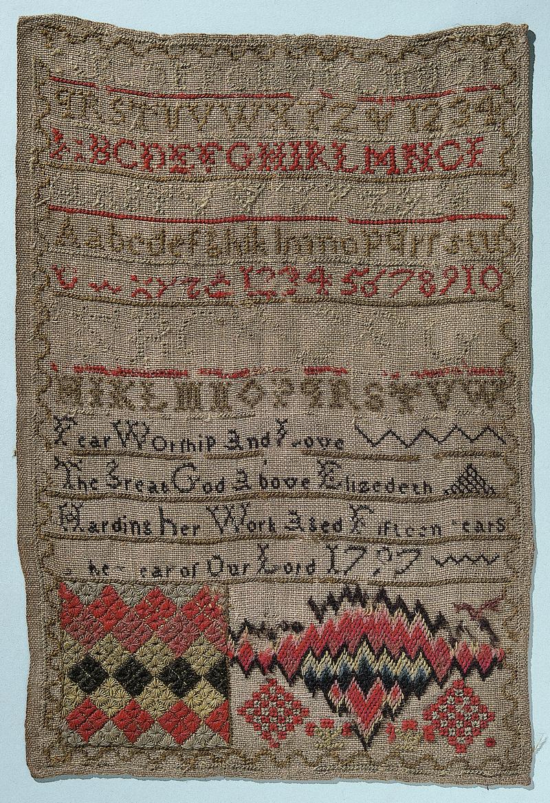 Sampler, made in Wales, 1797