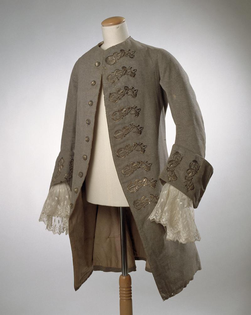 18th century man's grey woollen coat