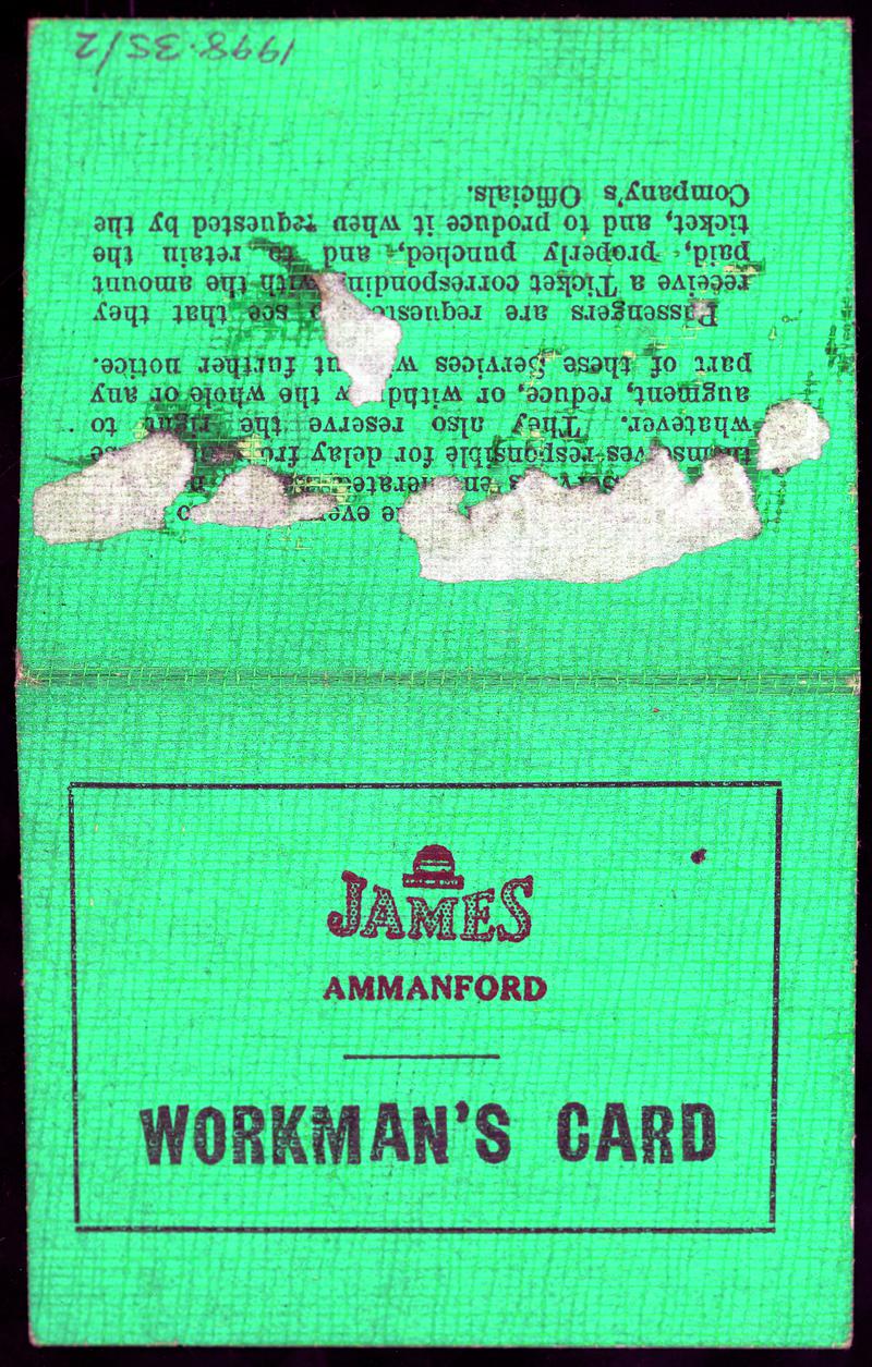 James Ammanford, workman's bus pass