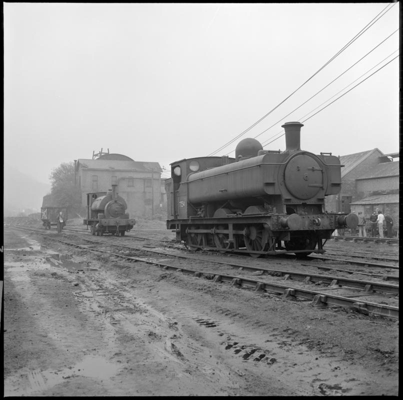 Mountain Ash locomotive shed, film negative