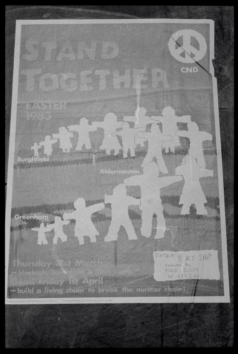 C.N.D. poster, Butetown. Possibly 'Campaign for Nuclear Disarmament'.