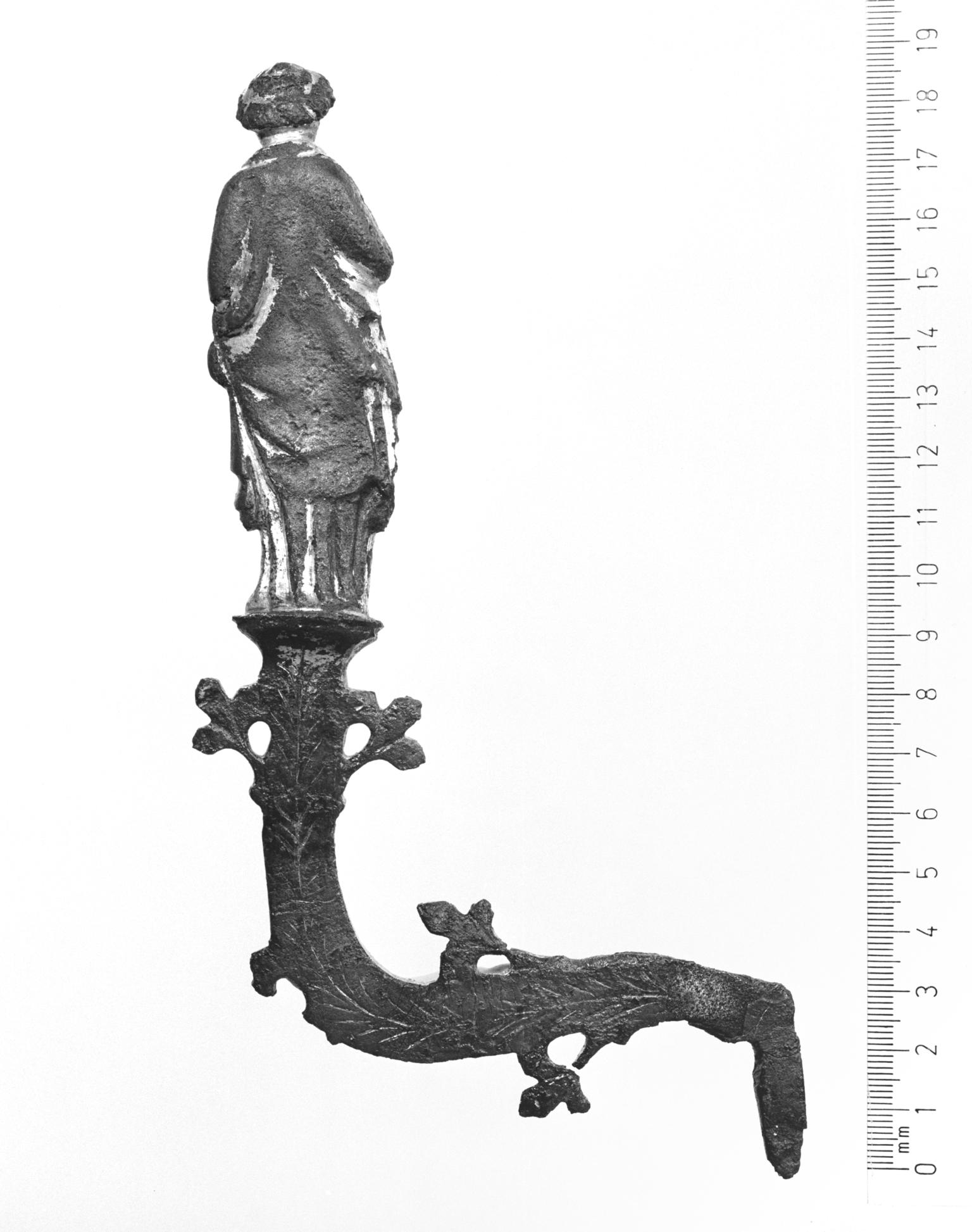 Medieval copper alloy cross figure of St. John