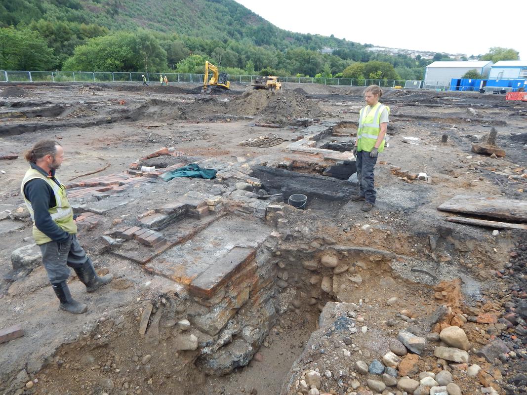 Excavation at Hafod foundry, photograph
