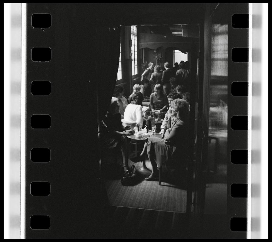 People eating lunch at the Dowlais Pub.