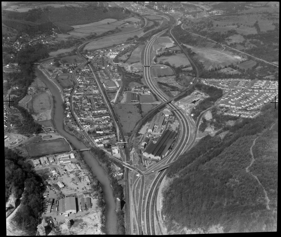 Aerial view of Taff's Well.