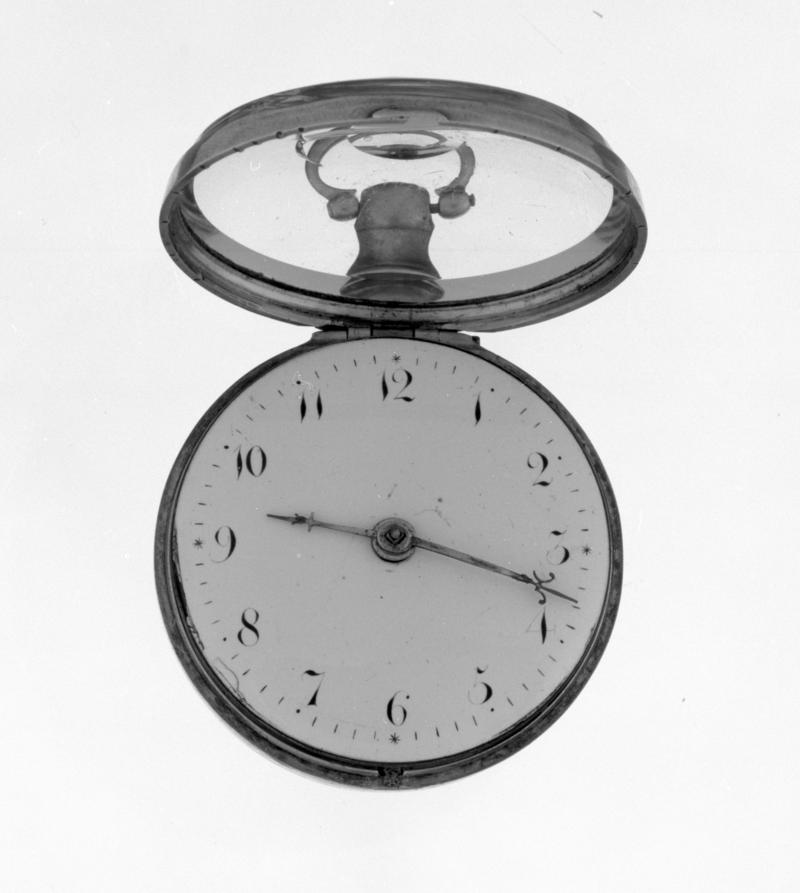 Pocket watch with verge movement in silver pair case made by William Owen, Llanrwst.