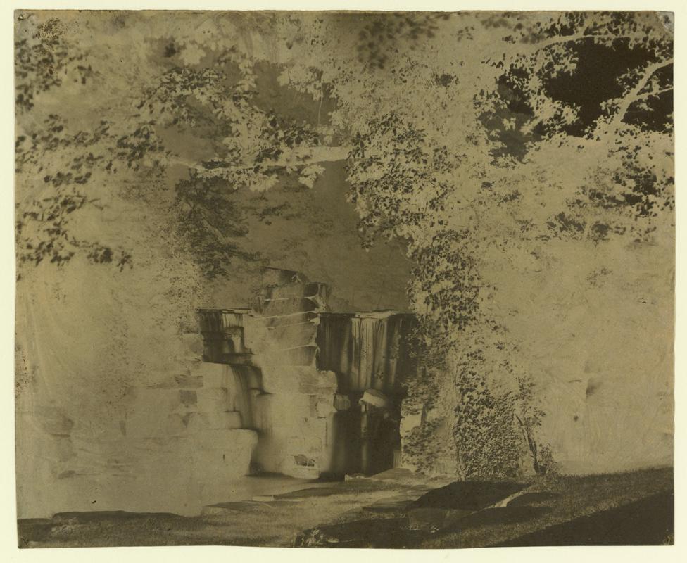 Penllergare, waterfall, paper negative
