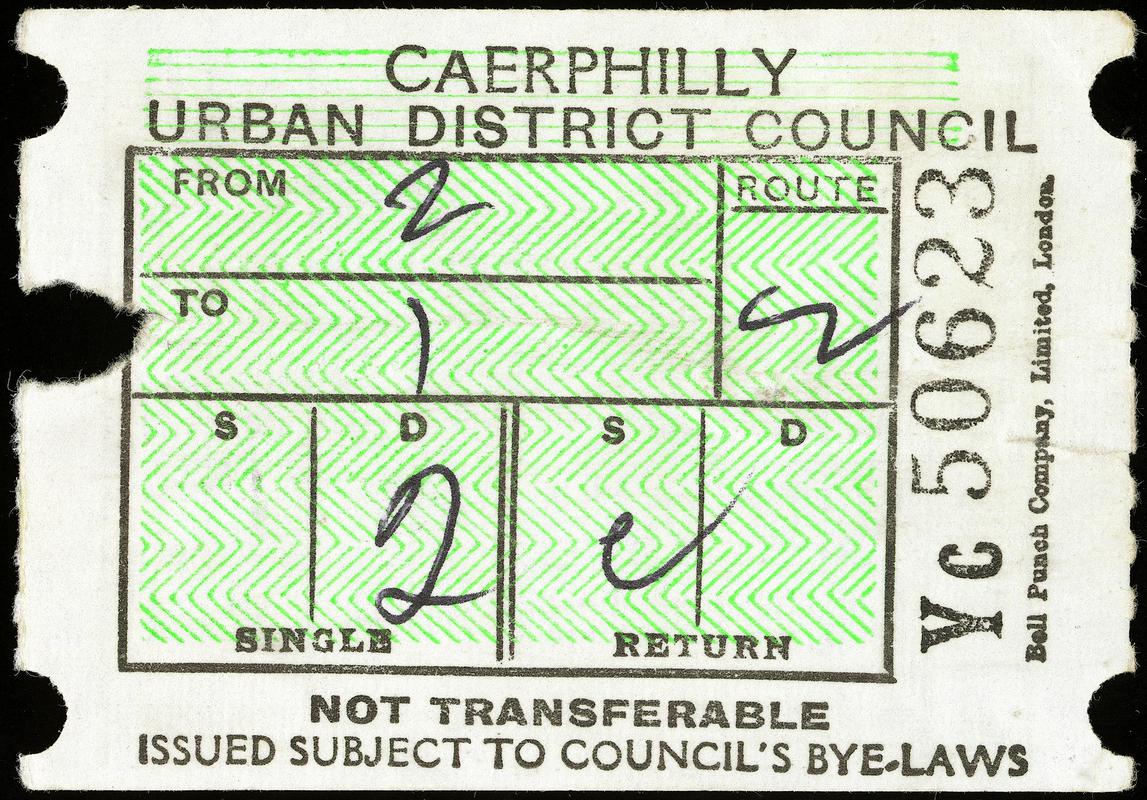 Caerphilly U.D.C. bus ticket
