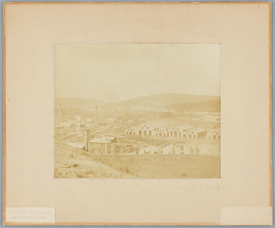 Cyfarthfa rail mills and Kilsanws Mountain