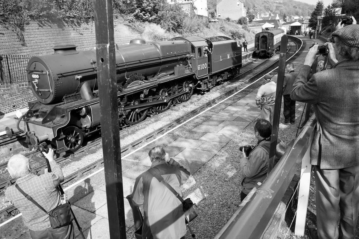 GB. WALES. Llangollen Steam day. Train spotters enjoy day out. 2009.