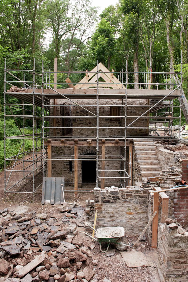 Progress shots of re-erection of Haverfordwest trader's house