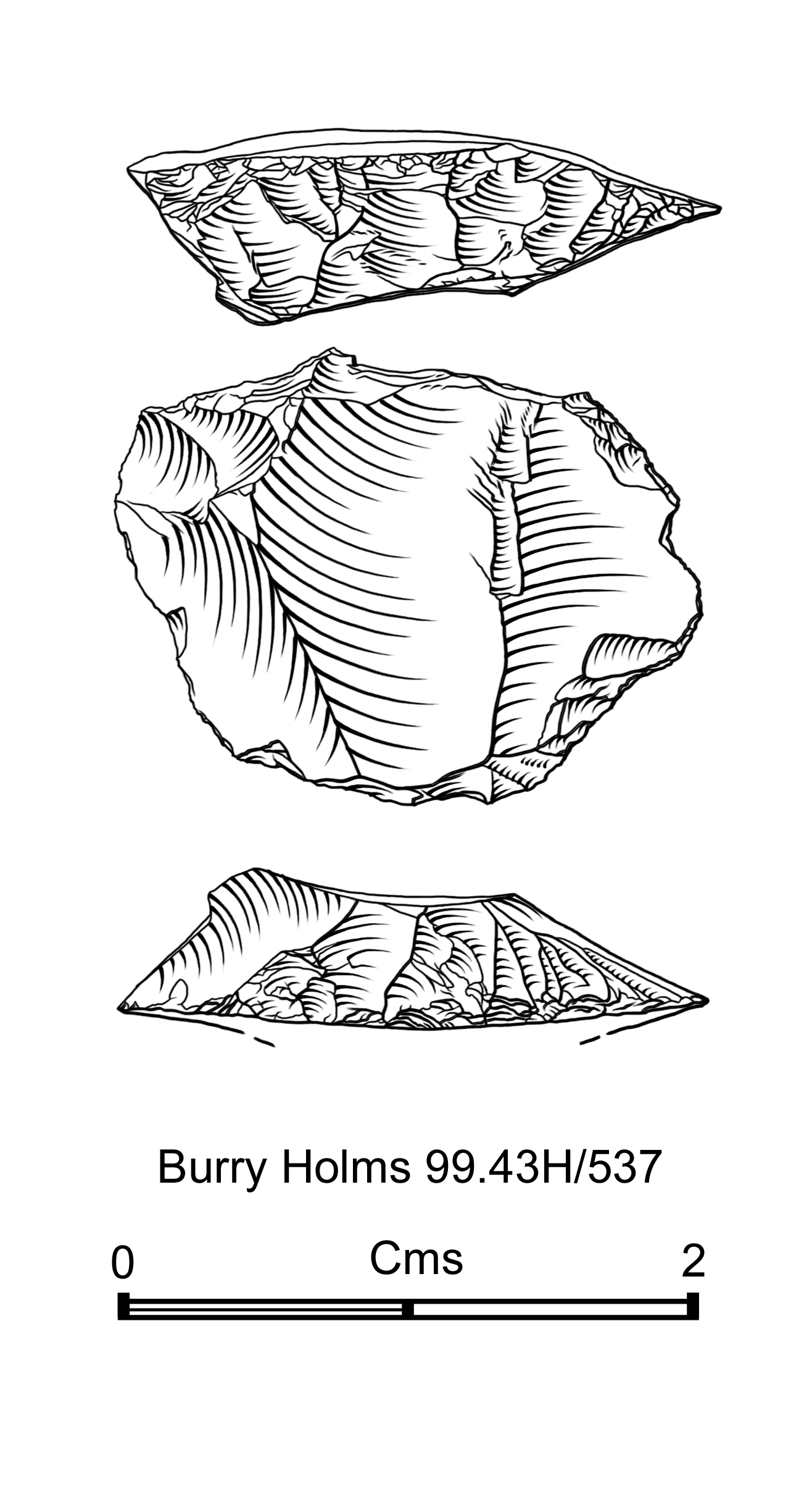 Early Mesolithic flint scraper