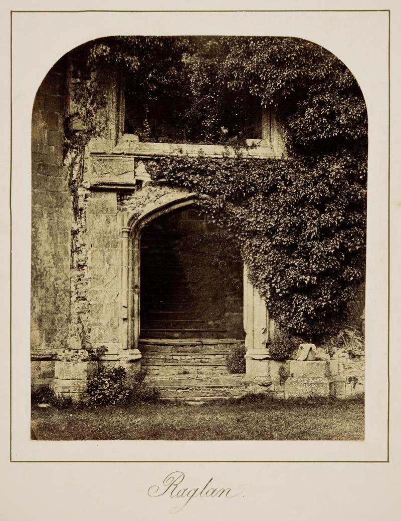Stone doorway & stairs at Raglan Castle (photo)
