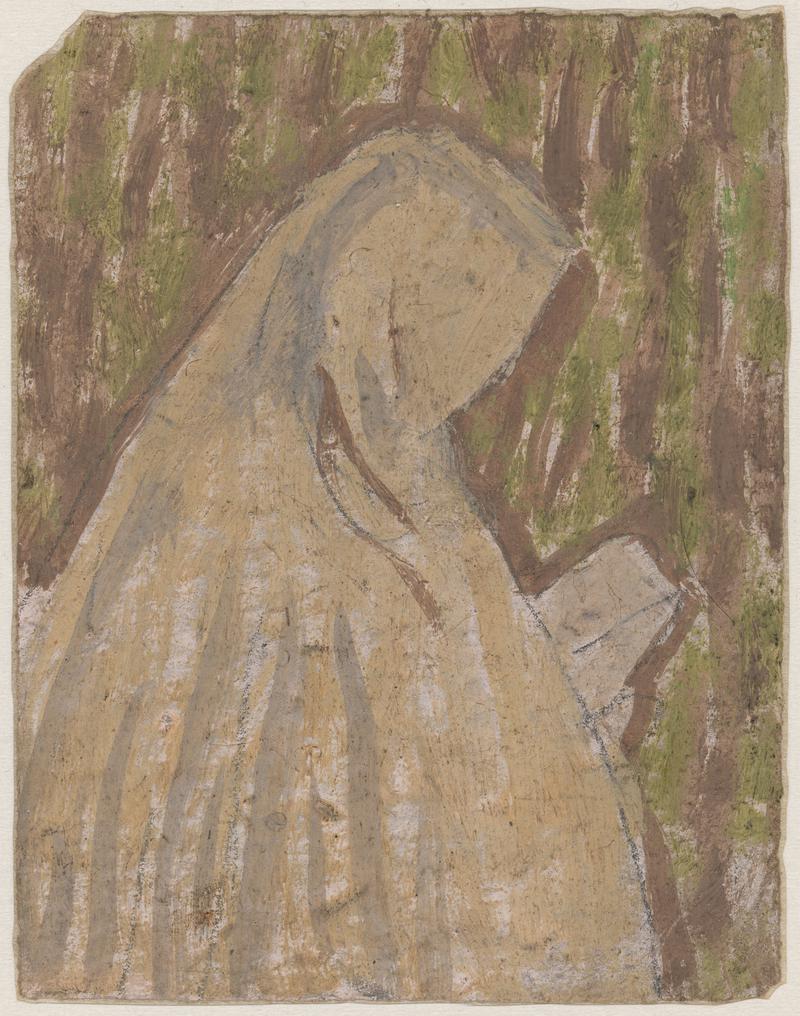 Nun holding a book, seen from behind