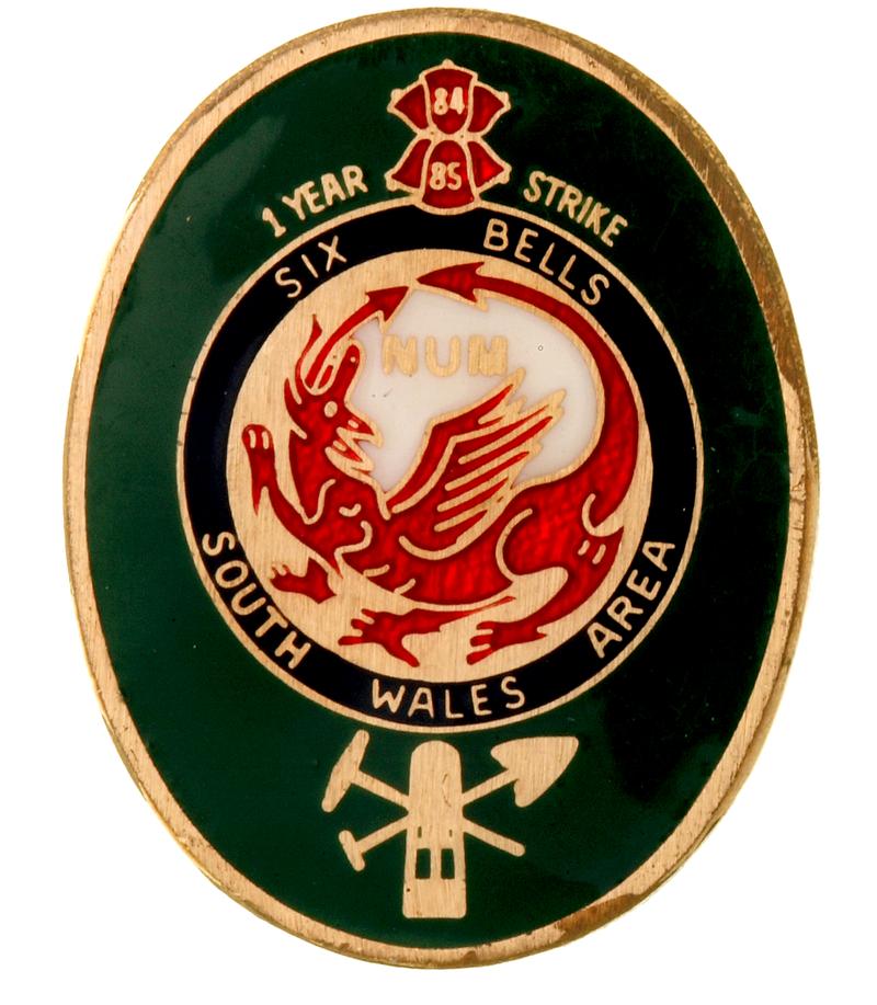 Six Bell, NUM South Wales Area 84-85 Badge