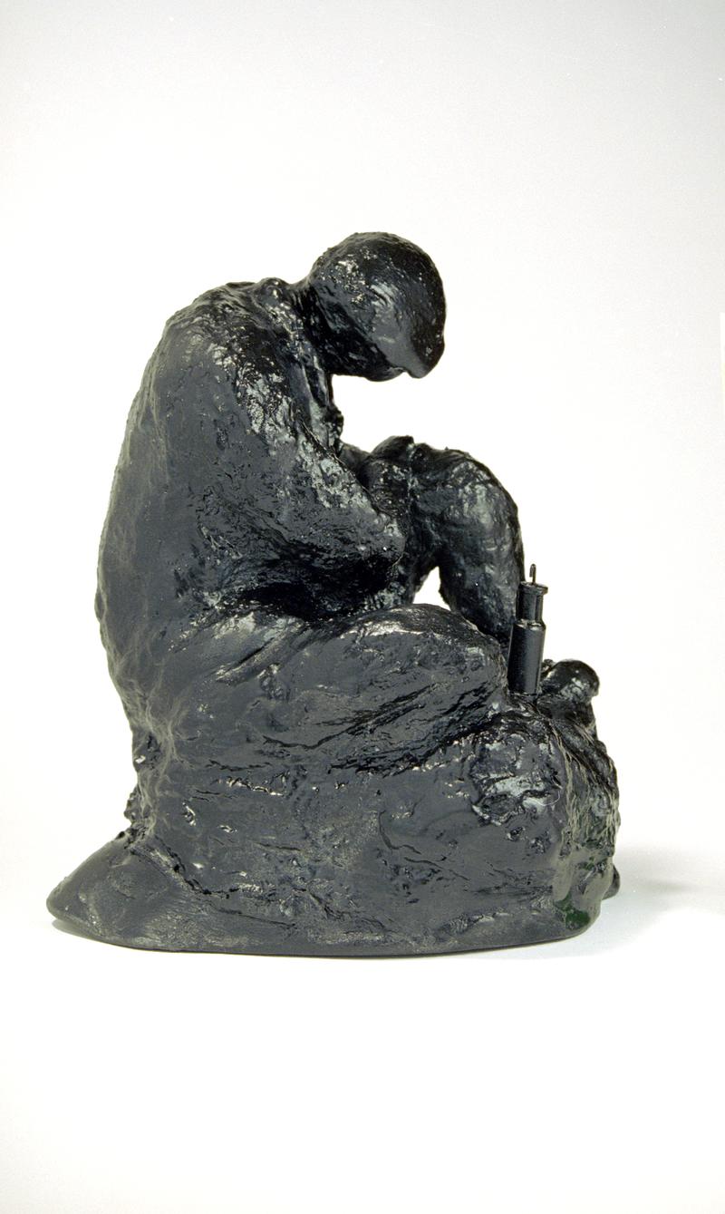 Sculpture 'Aros am Golau - Waiting for the Light' by George Brinley Evans,