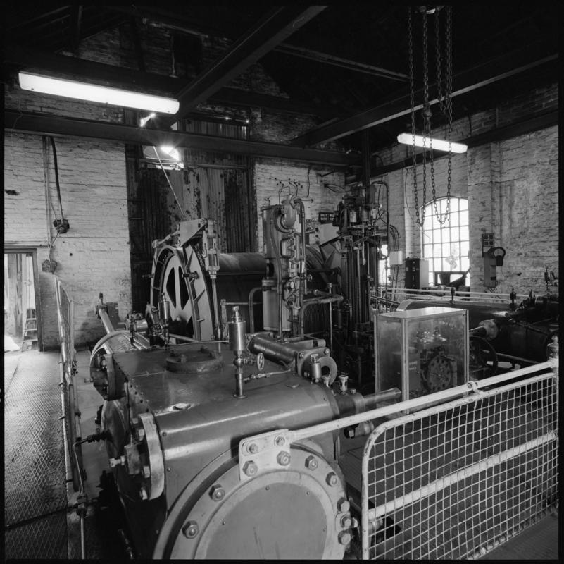 Black and white film negative showing the Andrew Barclay winding engine, Morlais Colliery 13 May 1981.  'Morlais 13/5/81' is transcribed from original negative bag.