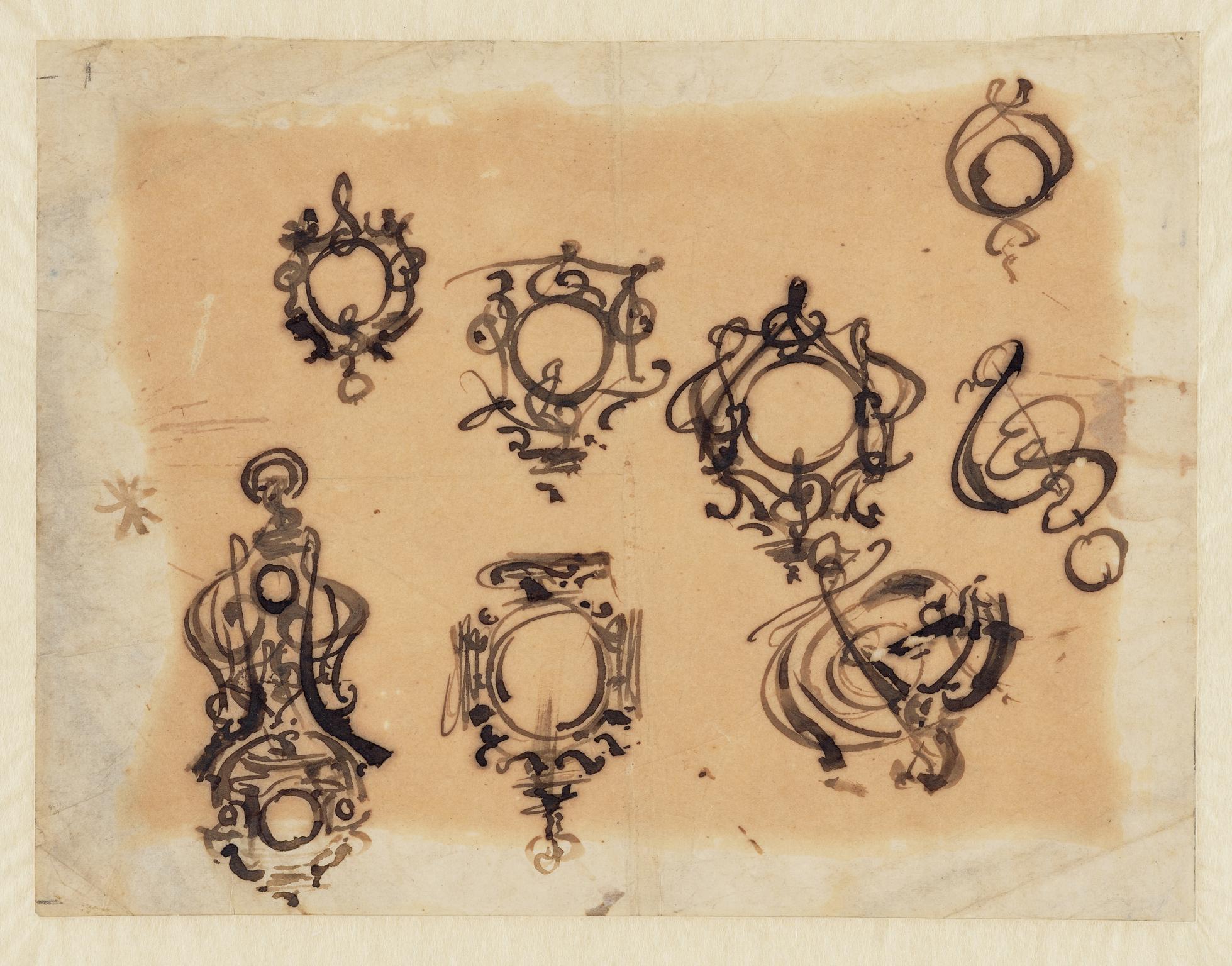 Eight sketches for pendants
