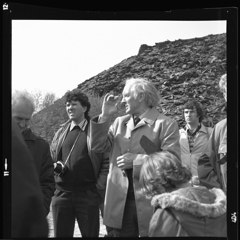 A group of people.  Photograph taken during a 'nature trail' around Dinorwig Quarry, April 1976.



2014.35/186-188 appear on the same strip negative.