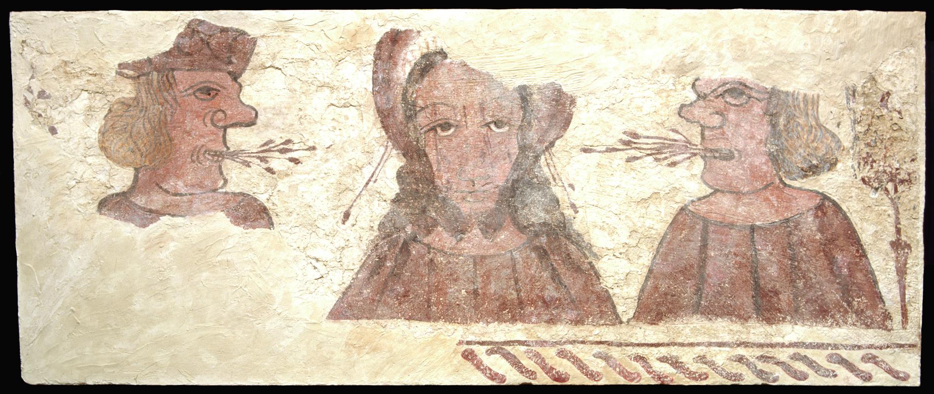 Rescued medieval wall painting from St Teilo's church