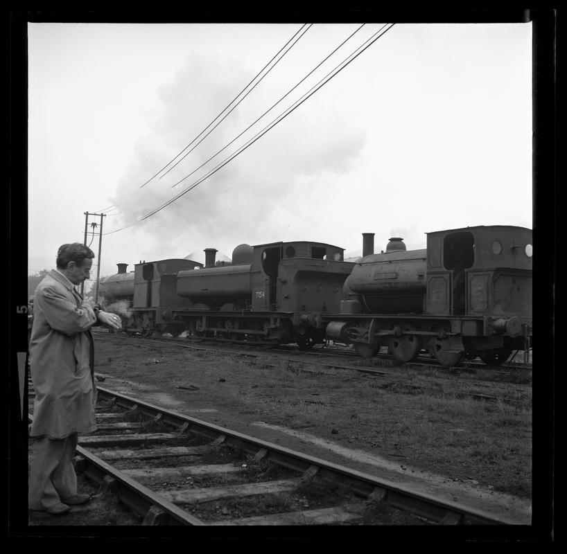 Mountain Ash locomotive shed, film negative