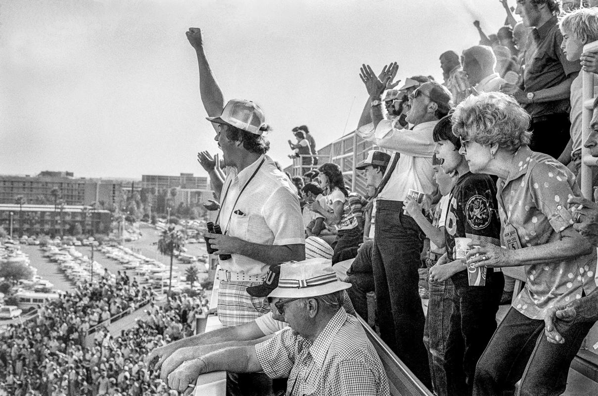 USA. ARIZONA. Tempe The enthusiastic supporters of the Arizona State University Football Team at a home game against Utah. 1979.