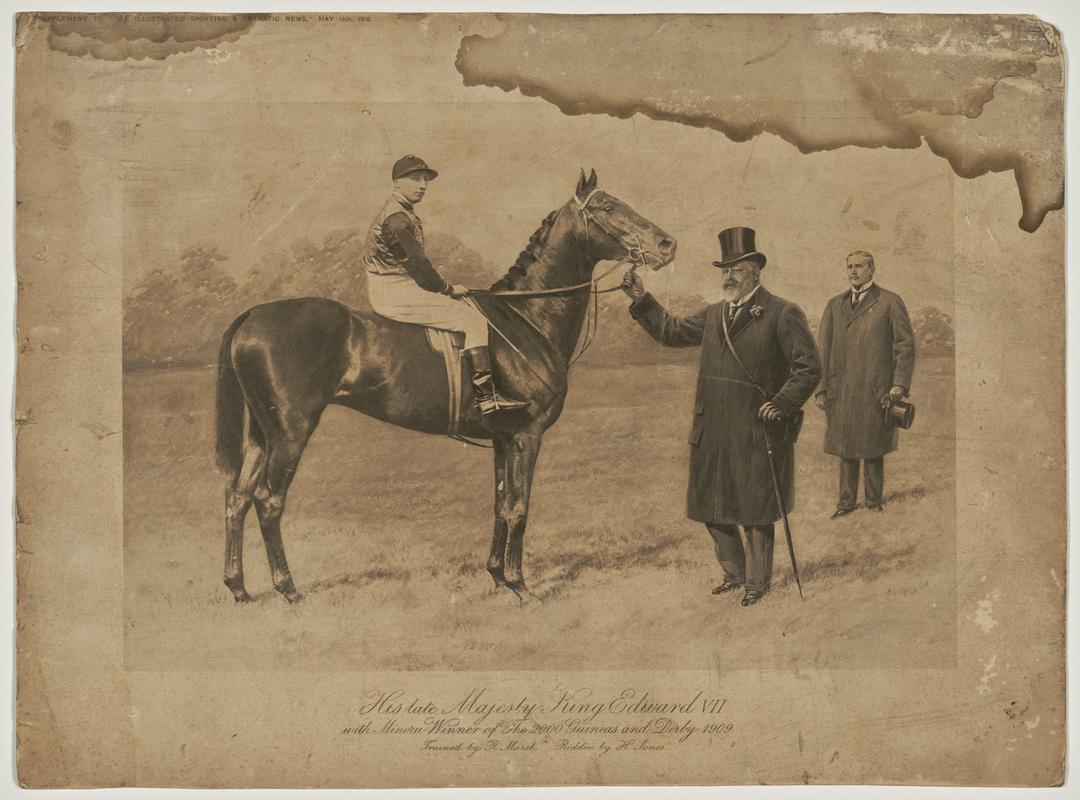 The Illustrated Sporting + Dramatic News (HOWARD-JONES, Ray - Archive) [Horse pictured - Minoru, Winner of the 2000 Guineas and Derby 1909. Ridden by H. Jones]