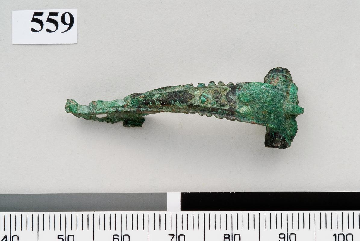 Roman copper alloy T shaped brooch