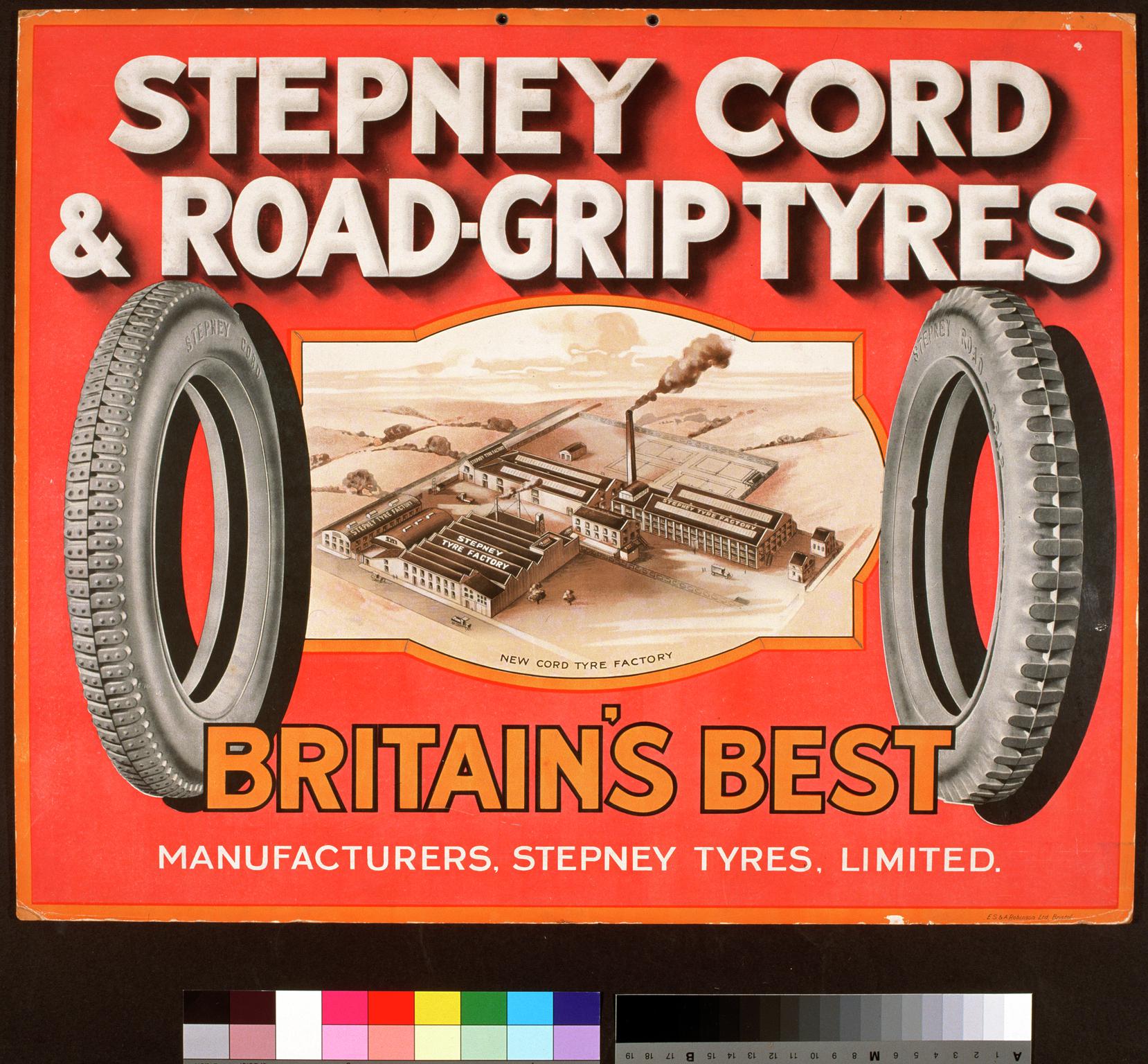 Stepney Cord & Road-Grip Tyres (poster)
