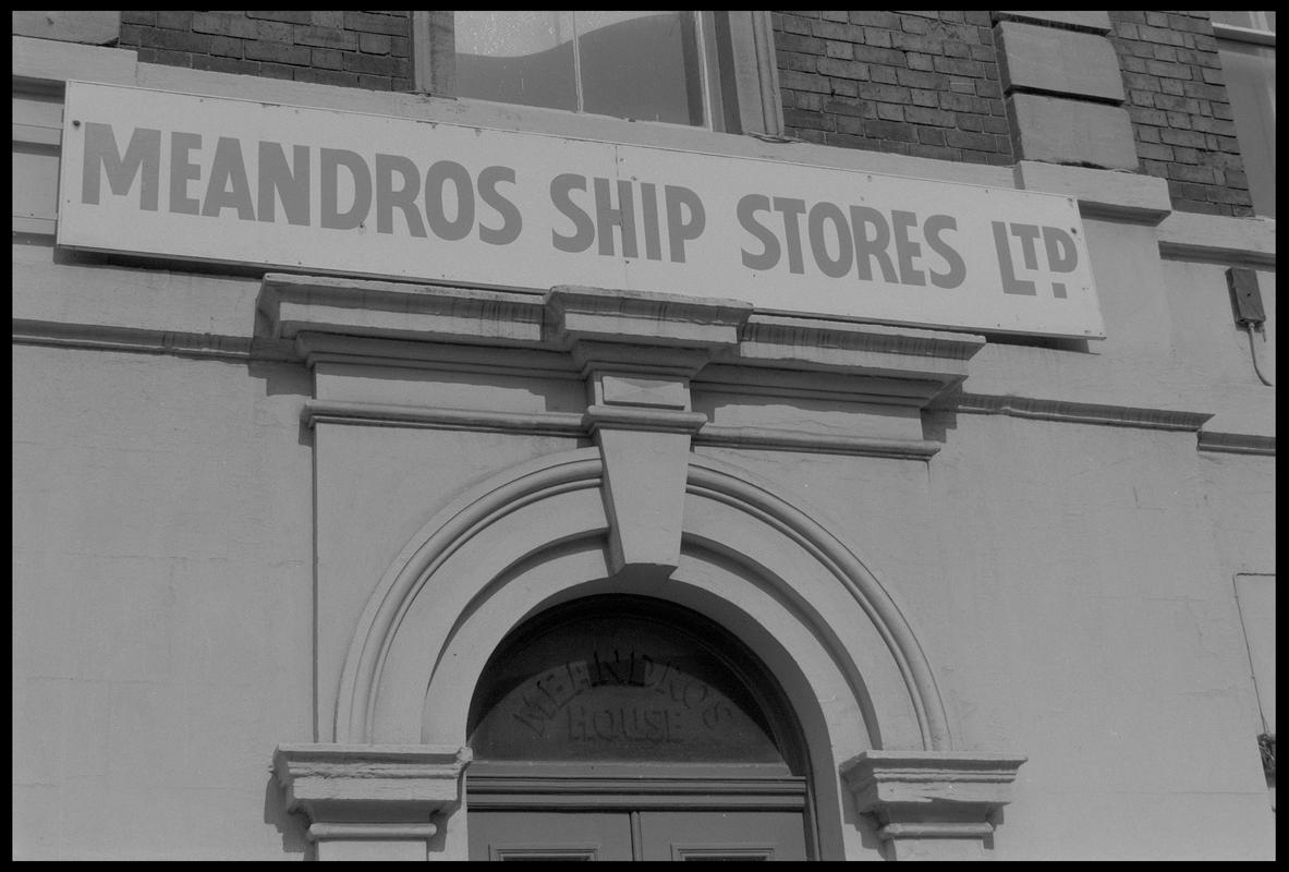 Meandros Ship Stores on Bute Street, Butetown.