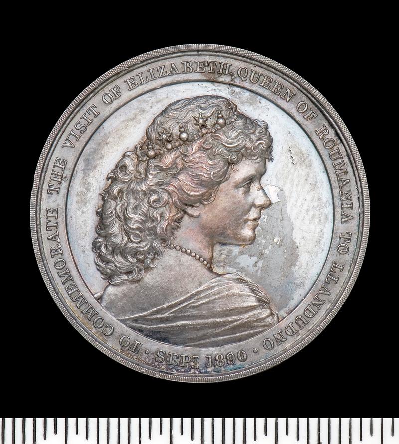 Medal: Visit of Queen of Roumania to Llandudno 1890; silver